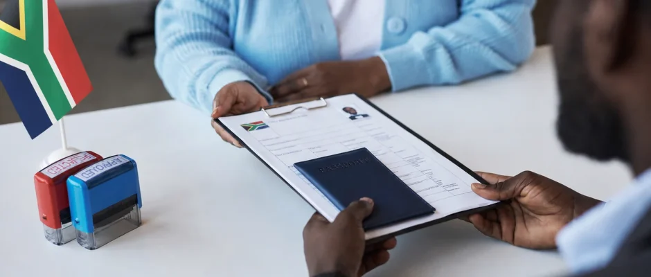 Traveler documents and customs declaration representing South Africa SARS traveler declaration requirements in 2026